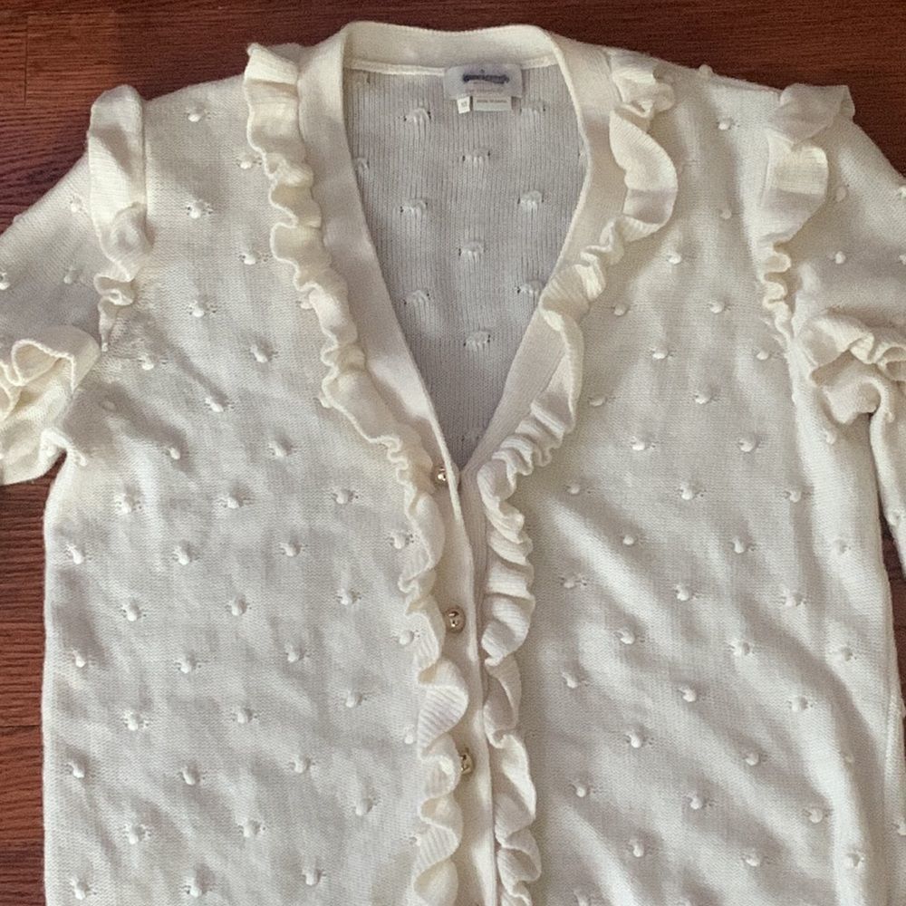 Kate Spade ♠️ Ruffle Pom Cardigan - Picture 9 of 15